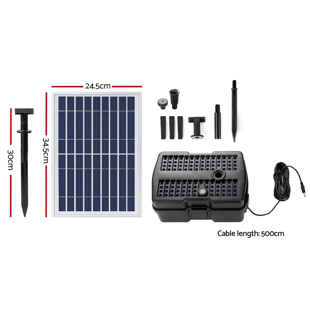Gardeon Solar Pond Pump with Filter Box 5FT - Home & Garden > Fountains