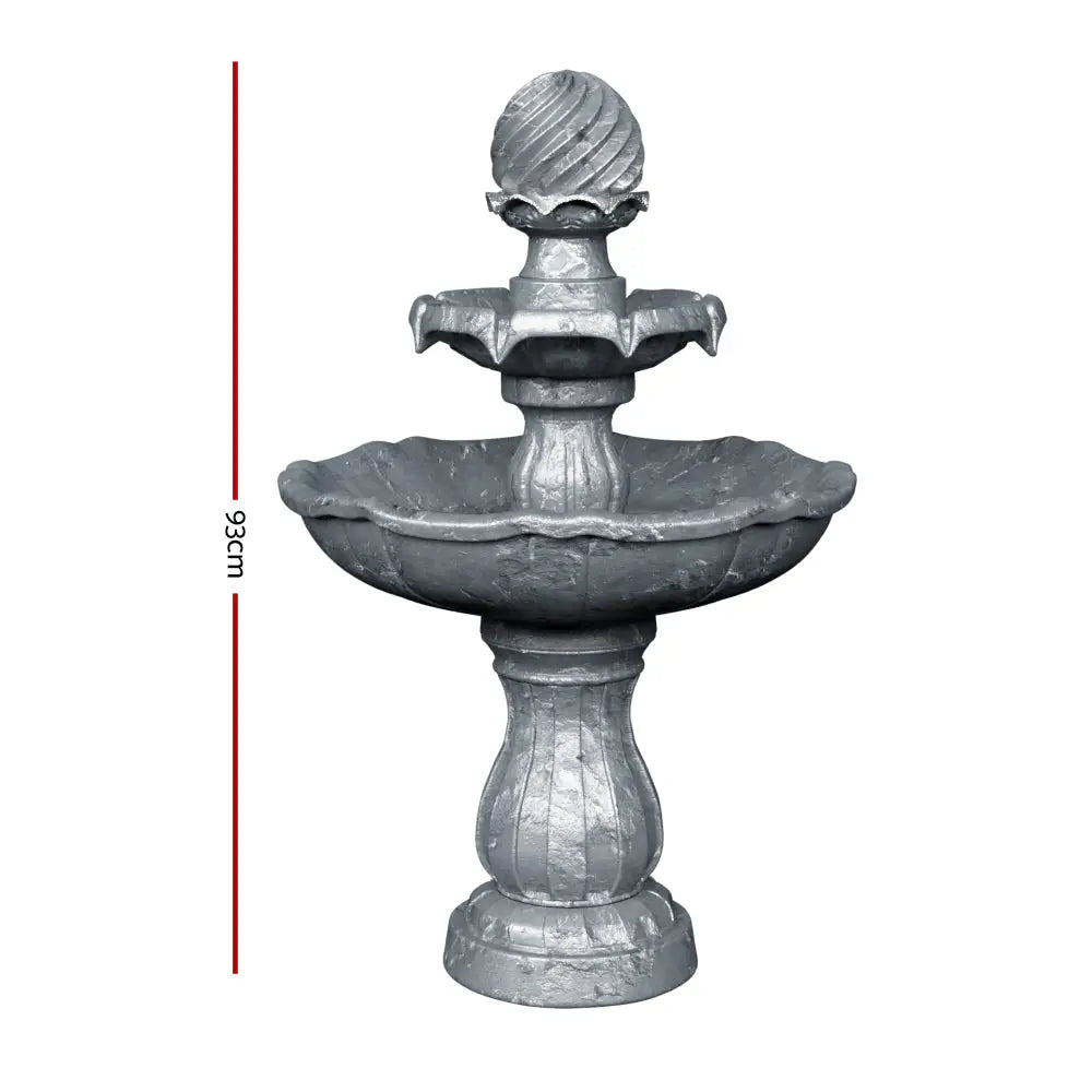 Gardeon Solar Water Feature 3 Tiers Black 93cm - Home & Garden > Fountains