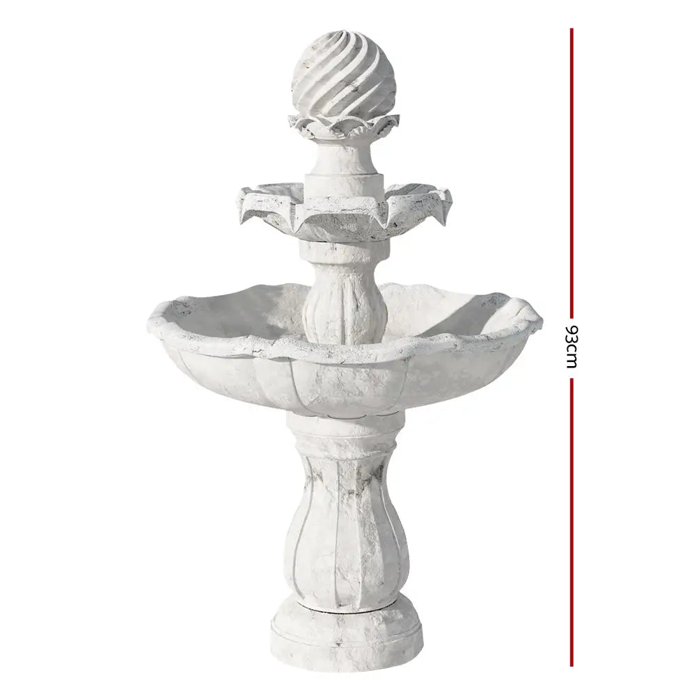 Gardeon Solar Water Feature 3 Tiers Ivory 93cm - Home & Garden > Fountains