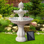Gardeon Solar Water Feature 3 Tiers Ivory 93cm - Home & Garden > Fountains