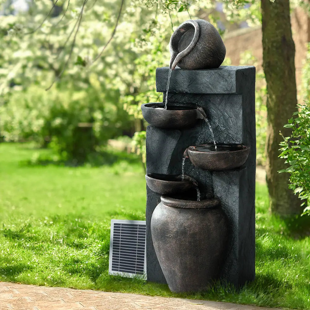 Gardeon Solar Water Feature 5-Tier 99cm - Home & Garden > Fountains
