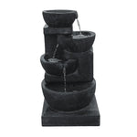 Gardeon Solar Water Feature with LED Lights 3-Tier Bowls 60cm - Home & Garden > Fountains