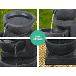 Gardeon Solar Water Feature with LED Lights 3-Tier Bowls 60cm - Home & Garden > Fountains