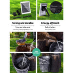 Gardeon Solar Water Feature with LED Lights 3-Tier Buckets 76cm - Home & Garden > Fountains