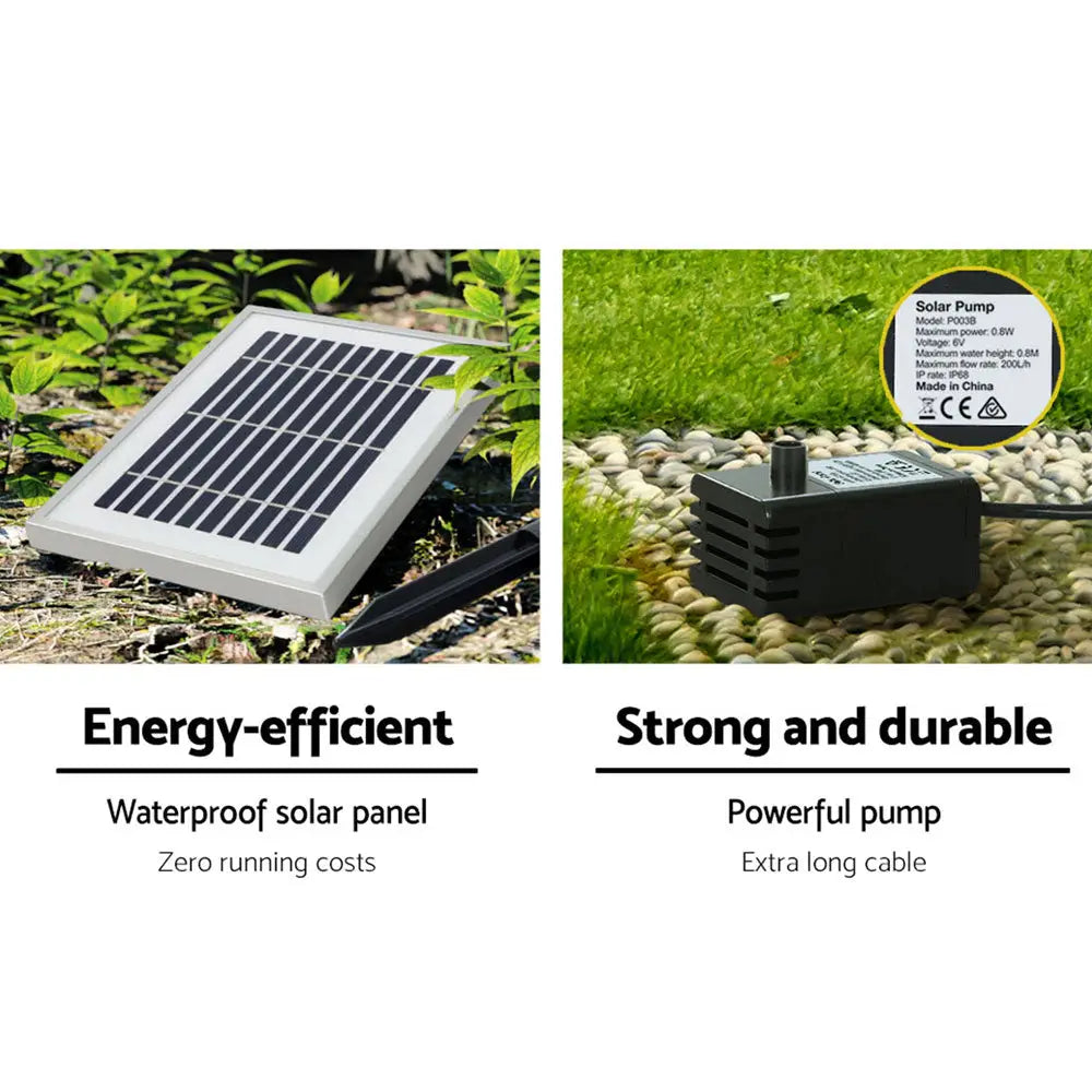 Gardeon Solar Water Feature with LED Lights 3 Tiers 52cm - Home & Garden > Fountains
