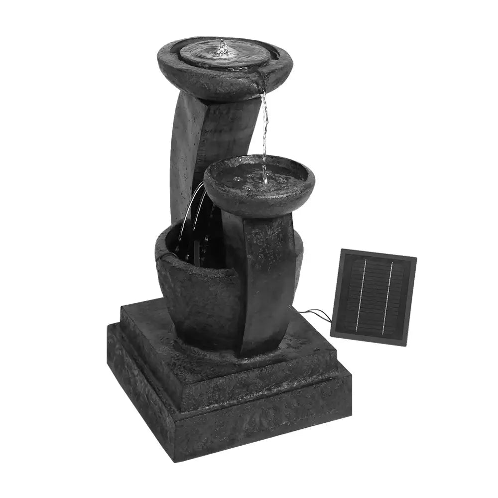 Gardeon Solar Water Feature with LED Lights 3 Tiers 70cm - Home & Garden > Fountains