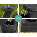 Gardeon Solar Water Feature with LED Lights 3 Tiers 70cm - Home & Garden > Fountains