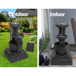 Gardeon Solar Water Feature with LED Lights 3 Tiers 70cm - Home & Garden > Fountains