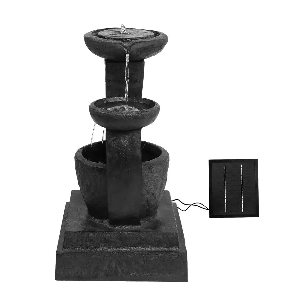 Gardeon Solar Water Feature with LED Lights 3 Tiers 70cm - Home & Garden > Fountains