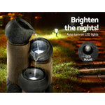 Gardeon Solar Water Feature with LED Lights 3 Tiers 76cm - Home & Garden > Fountains