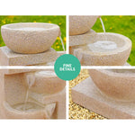 Gardeon Solar Water Feature with LED Lights 4-Tier Sand 72cm - Home & Garden > Fountains
