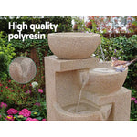 Gardeon Solar Water Feature with LED Lights 4-Tier Sand 72cm - Home & Garden > Fountains