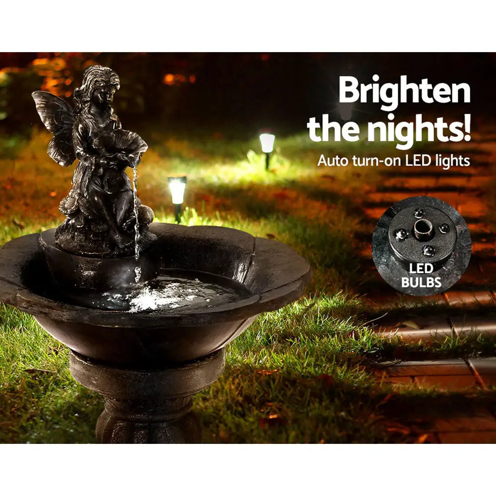 Gardeon Solar Water Feature with LED Lights Angel 94cm - Home & Garden > Fountains