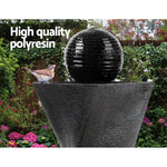 Gardeon Solar Water Feature with LED Lights Black 85cm - Home & Garden > Fountains