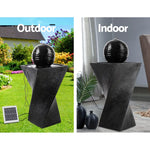 Gardeon Solar Water Feature with LED Lights Black 85cm - Home & Garden > Fountains