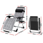 Gardeon Sun Lounge Folding Lounger Camping Zero Gravity Chair Outdoor Furniture - Furniture > Outdoor > Outdoor Sofas &