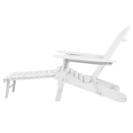 Gardeon Sun Lounge Outdoor Chairs Wooden Foldable Patio Furniture Adirondack White - Furniture > Outdoor > Outdoor