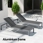 Gardeon Sun Lounge Outdoor Lounger Aluminium Folding Beach Chair Wheels Patio - Furniture > Outdoor > Outdoor Sofas &