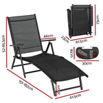 Gardeon Sun Lounge Outdoor Lounger Aluminium Folding Beach Chair Camping Patio - Furniture > Outdoor