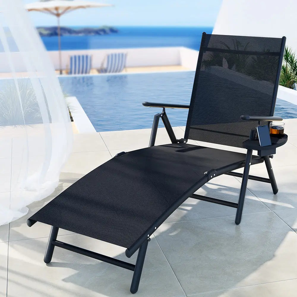 Gardeon Sun Lounge Outdoor Lounger Aluminium Folding Beach Chair Camping Patio - Furniture > Outdoor