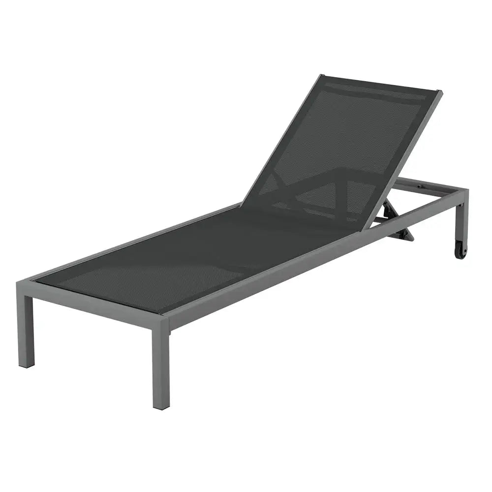 Gardeon Sun Lounge Outdoor Lounger Aluminium Folding Beach Chair Wheels Patio - Furniture > Outdoor > Outdoor Sofas &