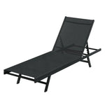 Gardeon Sun Lounge Outdoor Lounger Steel Beach Chair Patio Furniture Black - Furniture > Outdoor