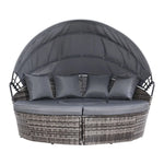 Gardeon Sun Lounge Setting Wicker Lounger Day Bed Patio Outdoor Furniture Grey - Furniture > Outdoor