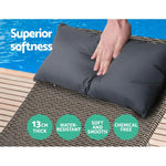 Gardeon Sun Lounge Wicker Lounger Outdoor Furniture Beach Armchair Adjustable Grey&Beige - Furniture > Outdoor