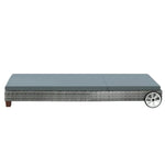 Gardeon Sun Lounge Wicker Lounger Outdoor Furniture Day Bed Wheels Patio Grey - Furniture > Outdoor