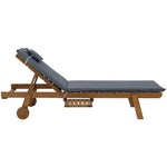 Gardeon Sun Lounge Wooden Lounger Outdoor Furniture Day Bed Wheels Patio Grey - Furniture > Outdoor