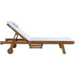 Gardeon Sun Lounge Wooden Lounger Outdoor Furniture Day Bed Wheels Patio White - Furniture > Outdoor