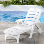 Gardeon Sun Lounger Folding Chaise Lounge Chair Wheels Patio Outdoor Furniture - Furniture > Outdoor