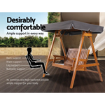 Gardeon Swing Chair Wooden Garden Bench Canopy 2 Seater Outdoor Furniture - Furniture > Outdoor
