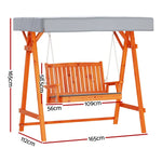 Gardeon Swing Chair Wooden Garden Bench Canopy 2 Seater Outdoor Furniture - Furniture > Outdoor