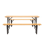 Gardeon Wooden Outdoor Foldable Bench Set - Natural - Furniture > Outdoor