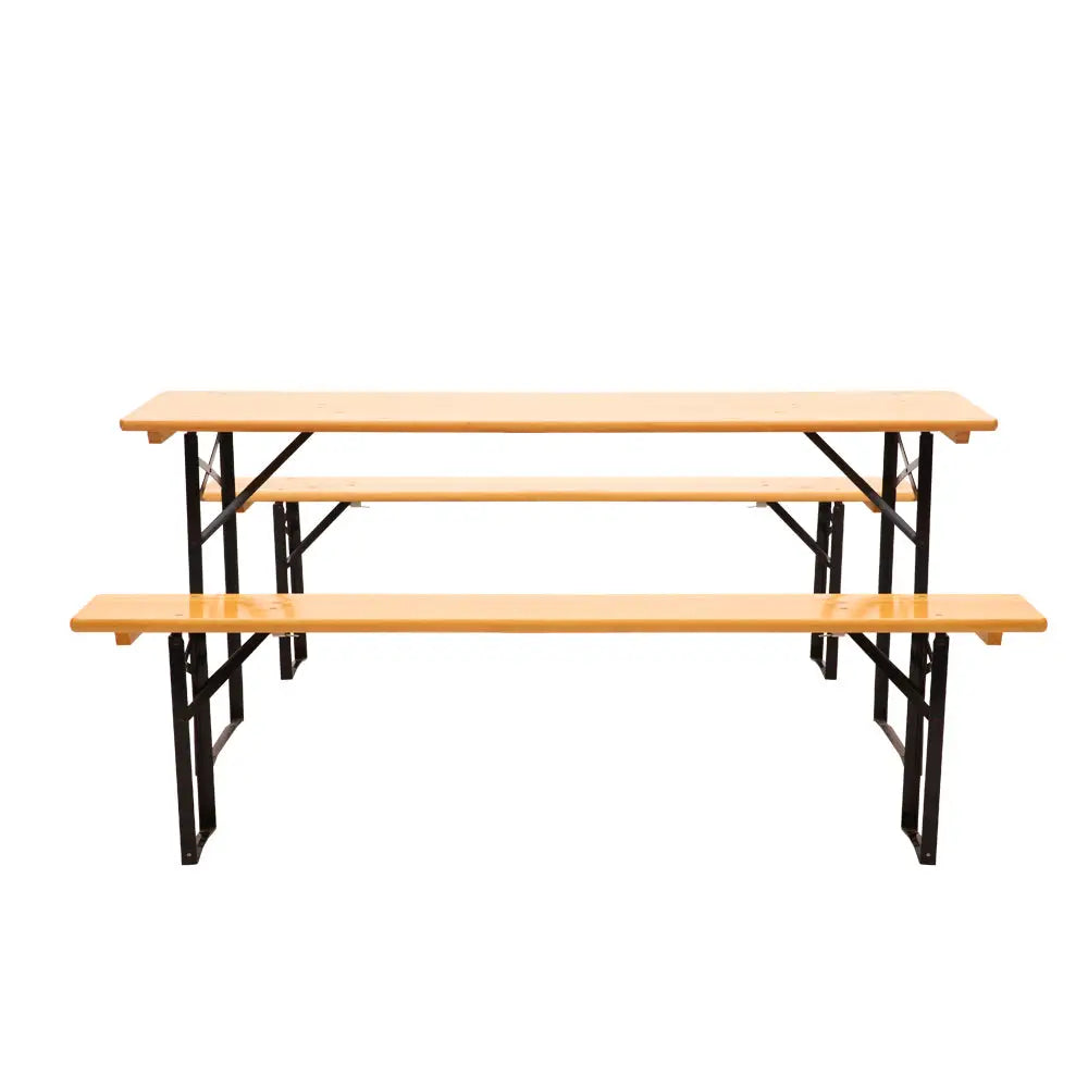Gardeon Wooden Outdoor Foldable Bench Set - Natural - Furniture > Outdoor