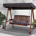 Gardeon Wooden Swing Chair Garden Bench Canopy 3 Seater Outdoor Furniture - Furniture > Outdoor