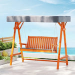 Gardeon Wooden Swing Chair Garden Bench Canopy 3 Seater Outdoor Furniture - Furniture > Outdoor