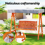 Gardeon Wooden Swing Chair Garden Bench Canopy 3 Seater Outdoor Furniture - Furniture > Outdoor