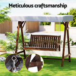 Gardeon Wooden Swing Chair Garden Bench Canopy 3 Seater Outdoor Furniture - Furniture > Outdoor
