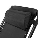 Gardeon Zero Gravity Chair Folding Outdoor Recliner Adjustable Sun Lounge Camping Black - Furniture > Outdoor