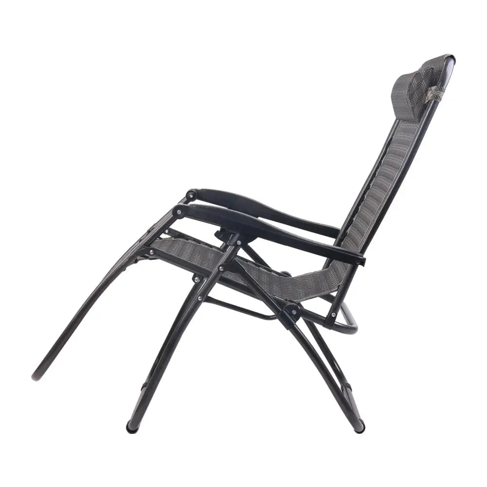 Gardeon Zero Gravity Chair Folding Outdoor Recliner Adjustable Sun Lounge Camping Grey - Furniture > Outdoor