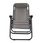 Gardeon Zero Gravity Chair Folding Outdoor Recliner Adjustable Sun Lounge Camping Grey - Furniture > Outdoor