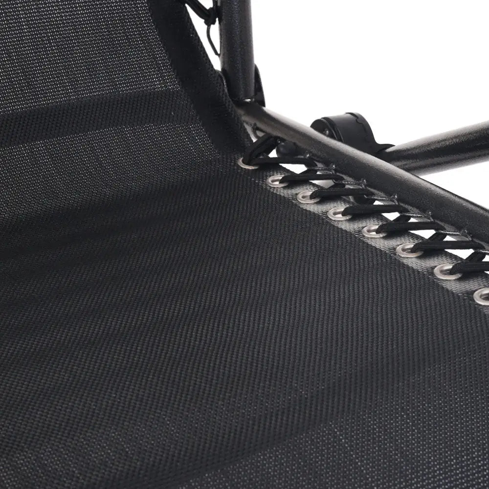 Gardeon Zero Gravity Chair Folding Outdoor Recliner Adjustable Sun Lounge Camping Black - Furniture > Outdoor