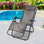 Gardeon Zero Gravity Chair Folding Outdoor Recliner Adjustable Sun Lounge Camping Beige - Furniture > Outdoor