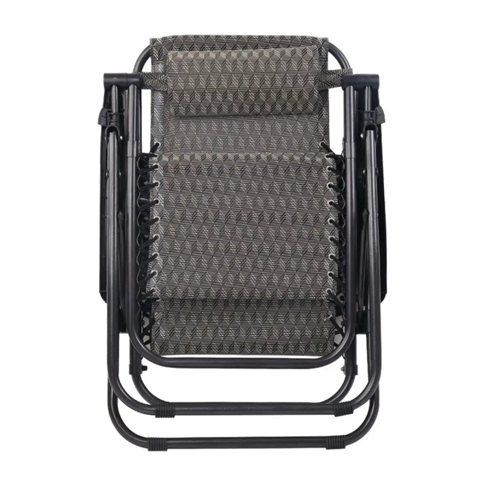 Gardeon Zero Gravity Chair Folding Outdoor Recliner Adjustable Sun Lounge Camping Grey - Furniture > Outdoor