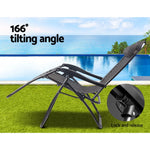 Gardeon Zero Gravity Chair Folding Outdoor Recliner Adjustable Sun Lounge Camping Beige - Furniture > Outdoor