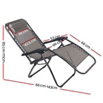 Gardeon Zero Gravity Chair Folding Outdoor Recliner Adjustable Sun Lounge Camping Grey - Furniture > Outdoor