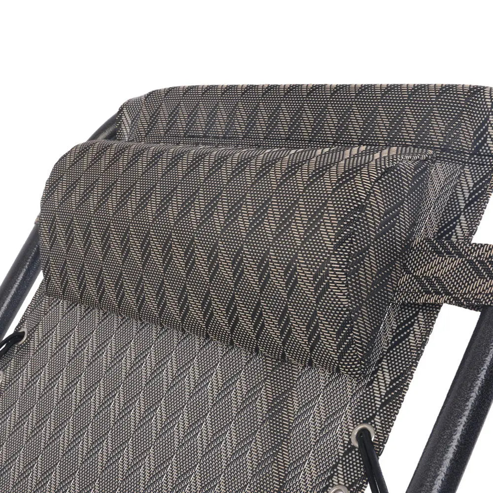 Gardeon Zero Gravity Chair Folding Outdoor Recliner Adjustable Sun Lounge Camping Grey - Furniture > Outdoor