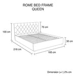 Gas Lift Queen Size Storage Bed Frame Upholstery Fabric in Black Colour with Tufted Headboard - Furniture > Bedroom >